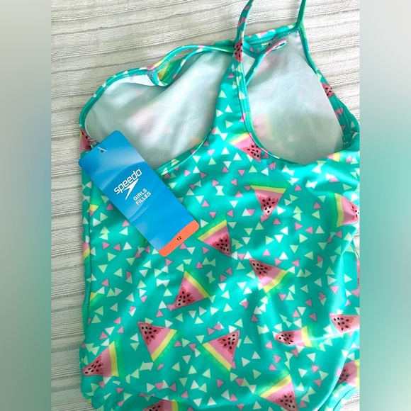 Adorable turquoise watermelon S 12 girls one piece Speedo swimsuit new w/ tags - Picture 5 of 5